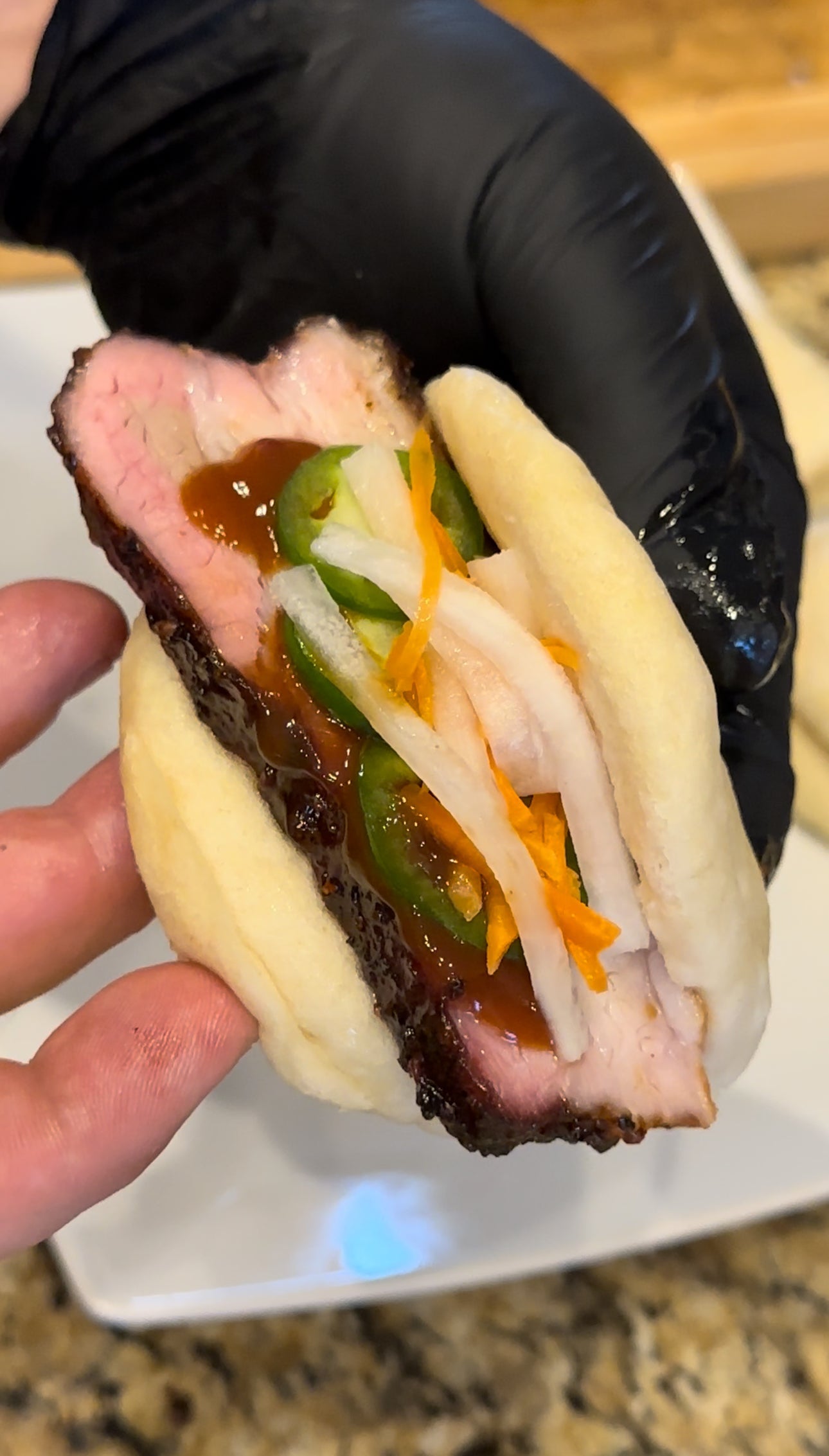 Tour of Asia Smoked Pork Belly Bao Bun Tacos | Blazing Star BBQ