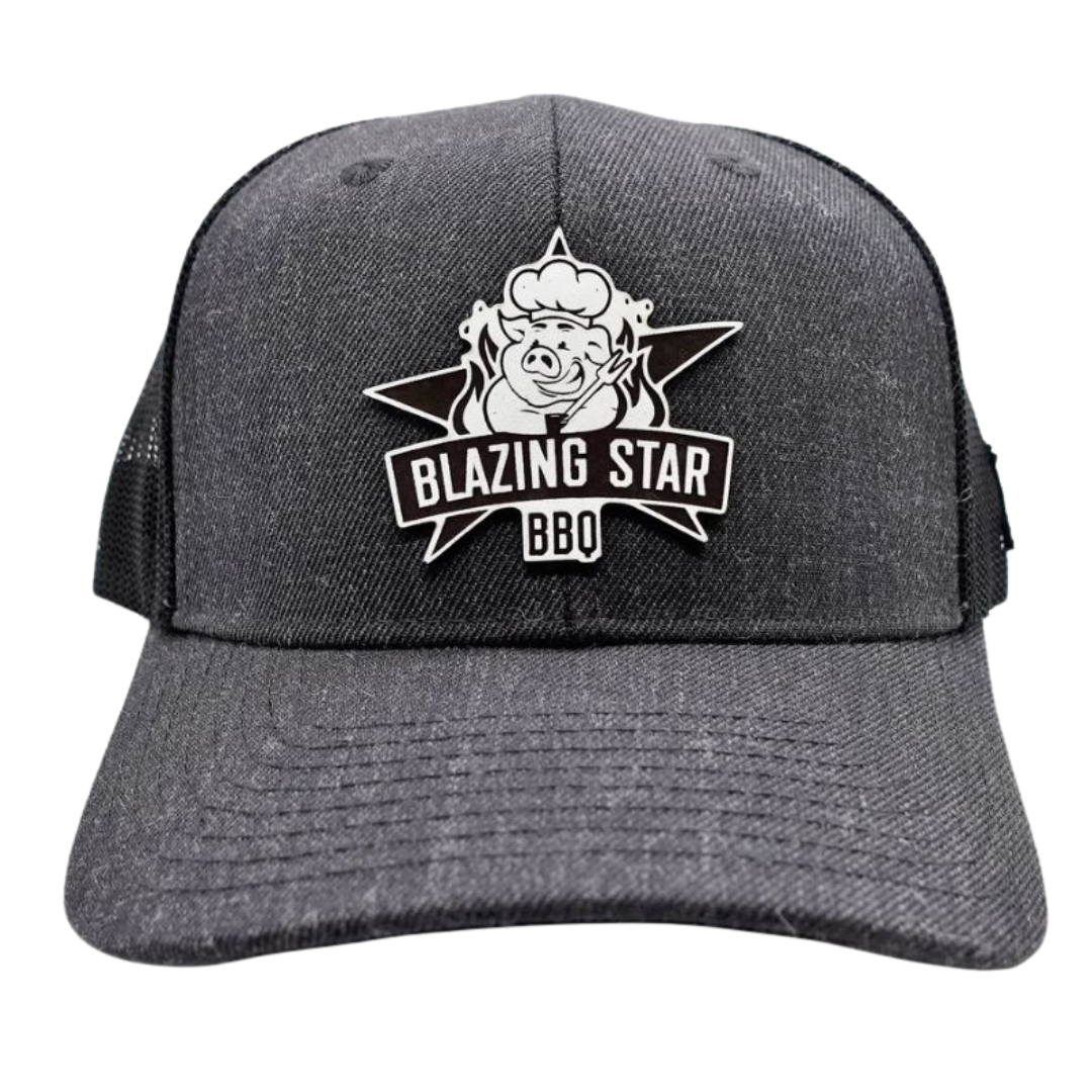 Blazing Star BBQ Charcoal Black Trucker Style Hat
