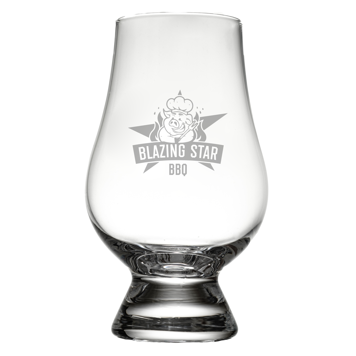 Blazing Star BBQ Glencairn Whiskey Glass