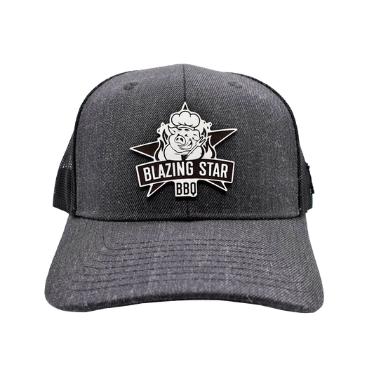Blazing Star BBQ Charcoal Black Trucker Style Hat