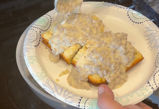 Butter Swim Biscuits With Sausage Gravy