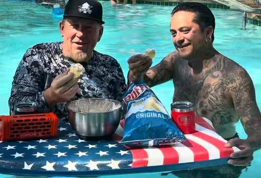 Poolside Cajun Honey Reaper Dip made with TFTI BBQ Cajun Honey Rub and Blazing Star BBQ Reaper Rub