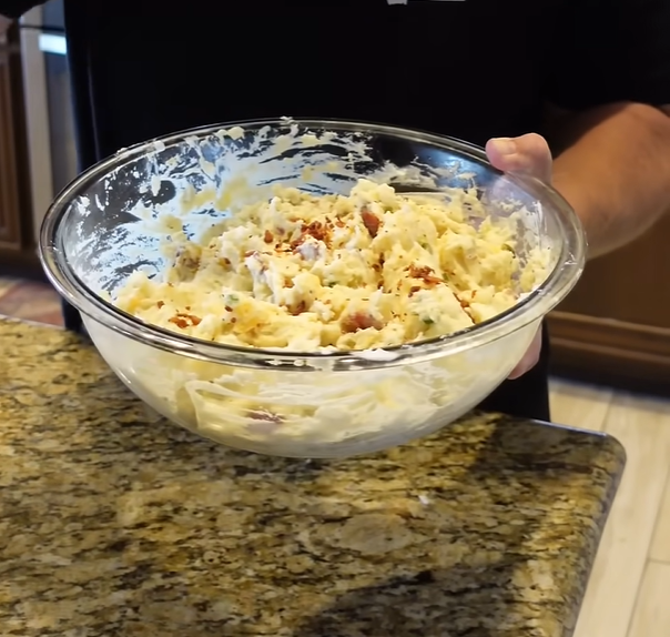 Jalapeño Popper Potato Salad with bacon, cheddar cheese and jalapeños