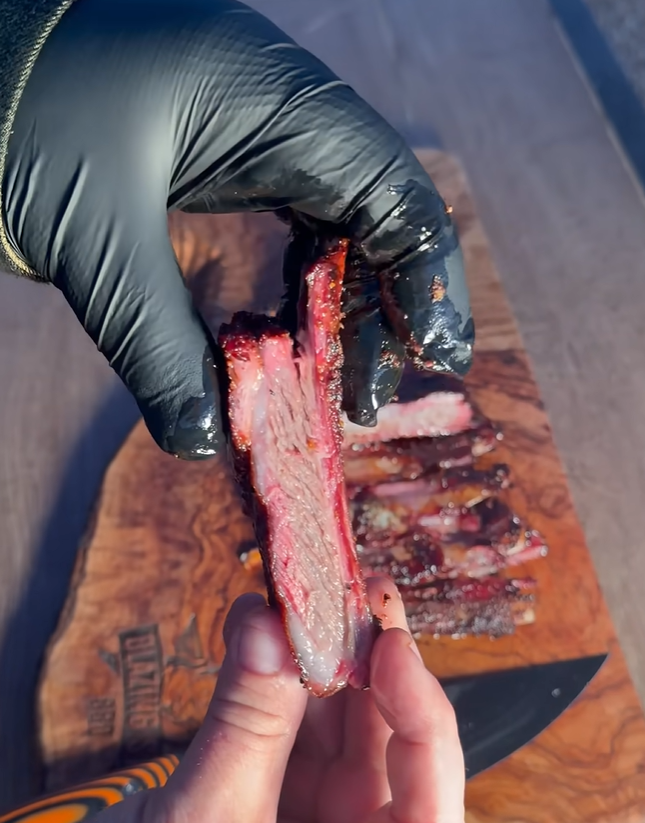 Lamb Ribs Cooked On A Drum Smoker