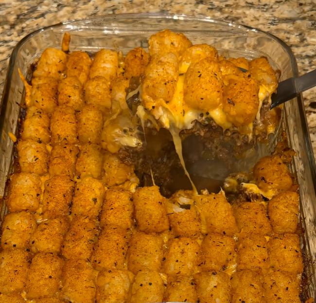 Sloppy Joe Tater Tot Casserole