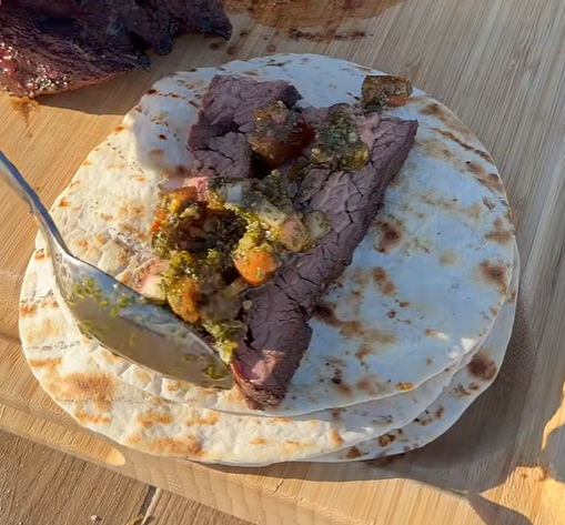 Steak Tacos With Scorpion Chimichurri Salsa