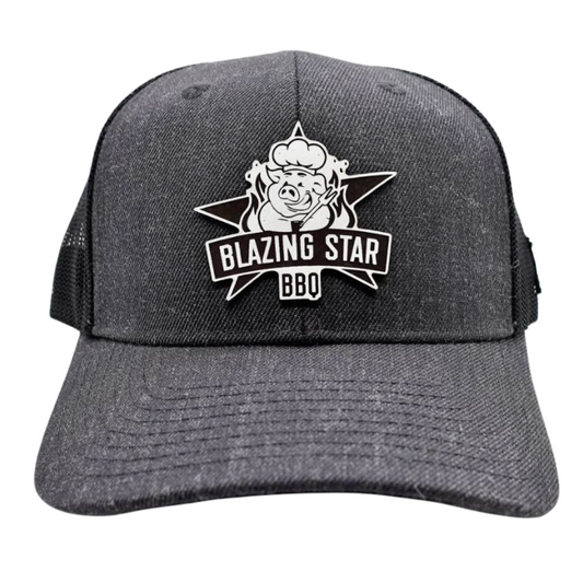Blazing Star BBQ Charcoal Black Trucker Style Hat
