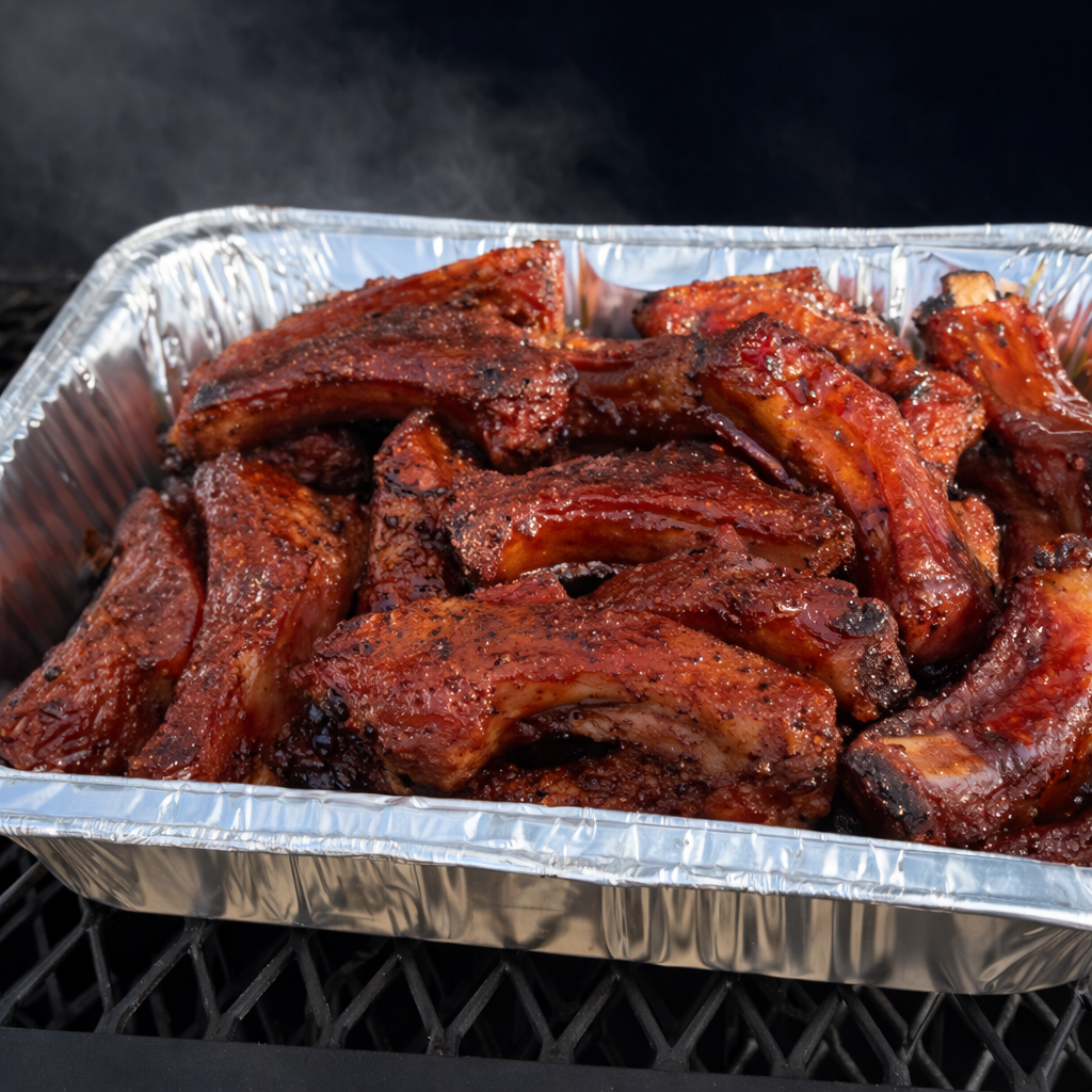 Glazed barbecue ribs made with Blazing Star BBQ seasonings and sauce